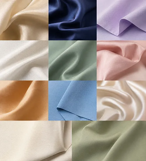Telas Tafeta, Tafetán, Popelina, Bramante, Pongee, Poliseda, Bombay, Raso, Poquetin y Tacto Algodón en diferentes texturas y acabados para confección, uniformes, decoración y sublimación.
